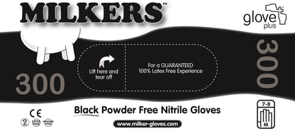 Milkers Black Nitrile Gloves Ebony (Medium)
