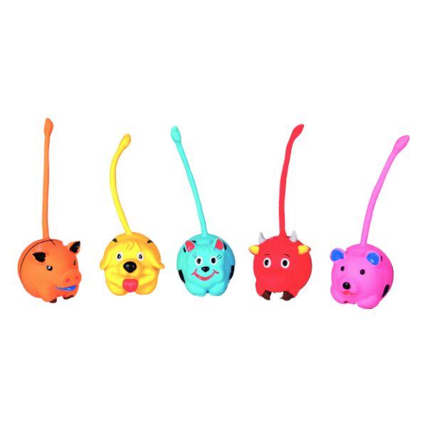 Flamingo Latex Long Tail Pet Toy 16cm