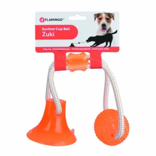 Flamingo Zuki Ball with Suction Cup - Orange