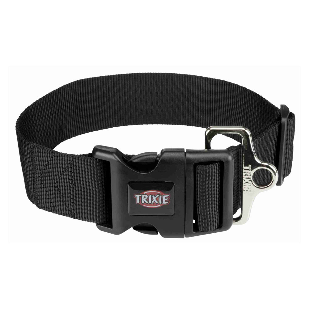 Premium Black Dog collar L-XL 40-65cm x 25mm