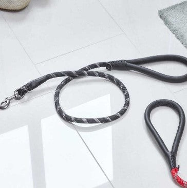 Primo Reflective Dog Lead - Jet 120X2Cm