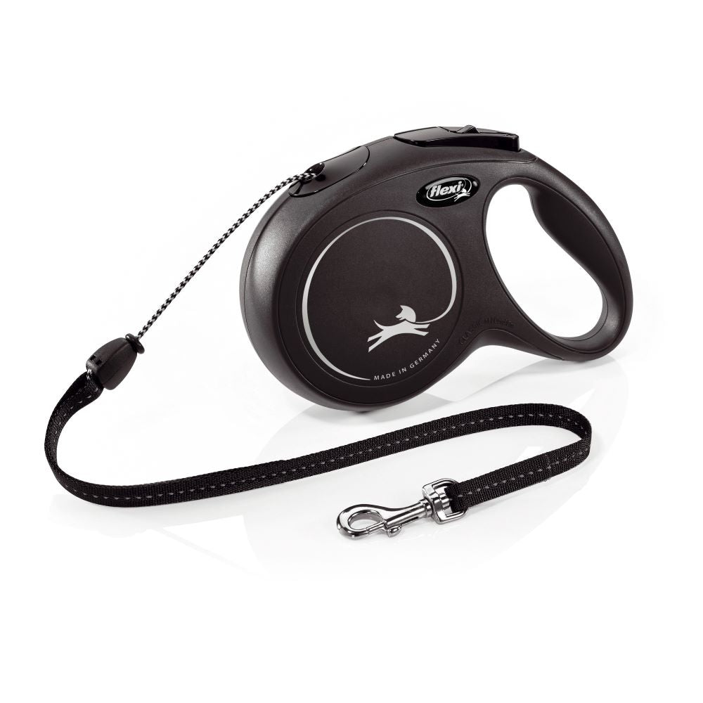 Flexi Classic Med Black Cord Lead 8m