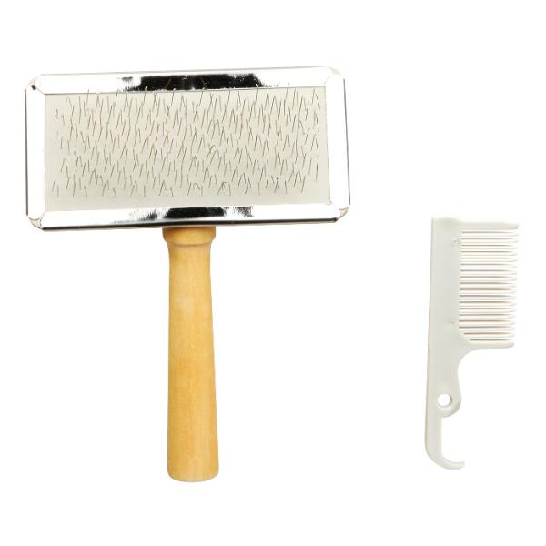 Soft Slicker Brush Medium W Cleaner 13Cm