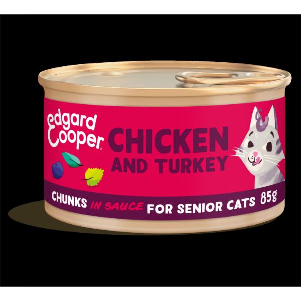 Cat Senior Chunks Chick/Turk 85g