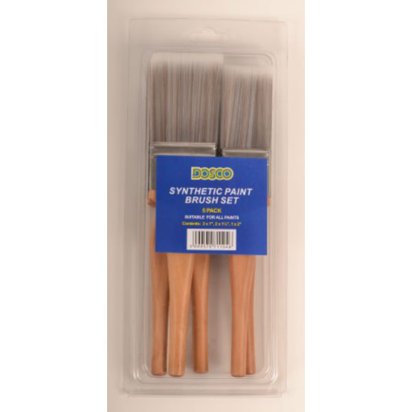 Dosco 5 Pack Synthetic Paintbrush Set