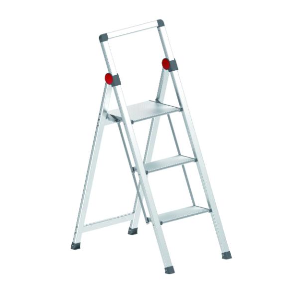 Ard 3 Step Aluminium Mini Slim Stepladder With Handrail