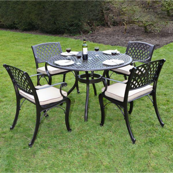 Murcia 4-Seater Cast Aluminium Outdoor Furniture Set Hammered Bronze