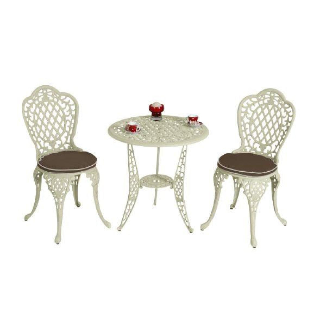 Murcia Bistro Cast Aluminum Furniture Set Cream