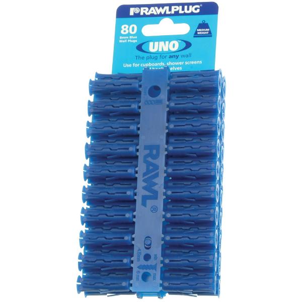 Rawl Uno Plugs Blue 8X32mm