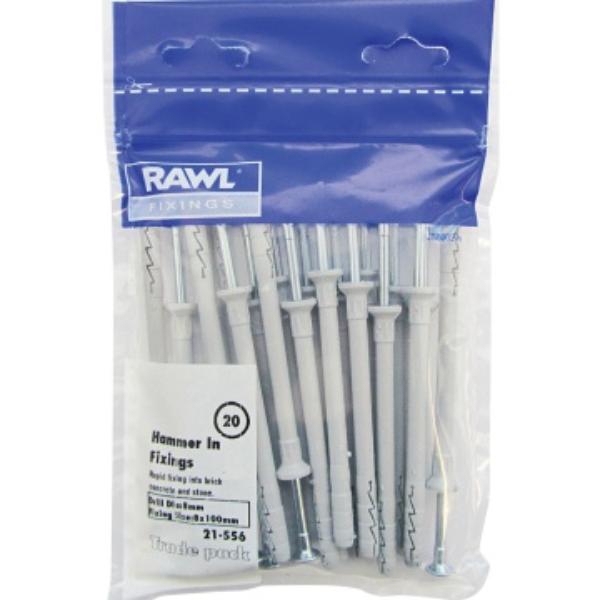 Rawl Hammer-In Fixing 8X80mm 21-530