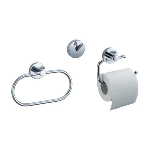 Kosmos Chrome 3 Piece Set (Hook,Roll Holder, Ring)