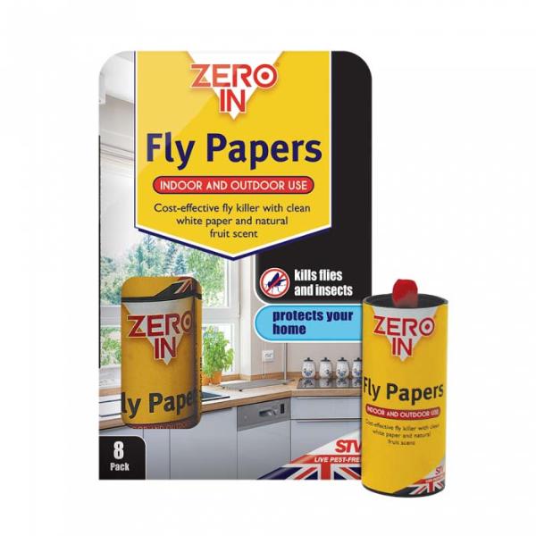 Zeroin Fly Papers - 8 Pack