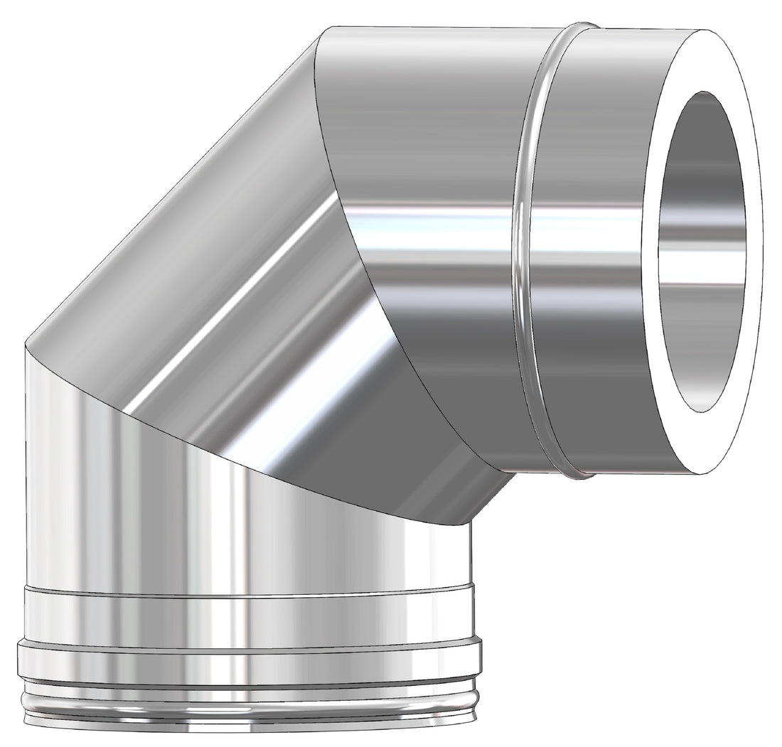Mi Flues System 2 125MM Twin Wall Insulated 90 Deg Bend