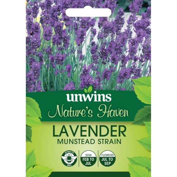 Unwins Seed Packet Natures Haven Lavender Munstead Strain