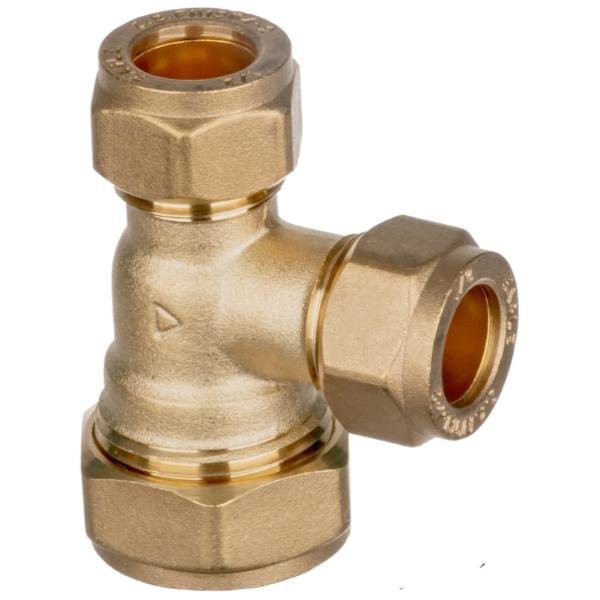 1" X 3/4" X 3/4" Brass Compression Unequal Tee 318