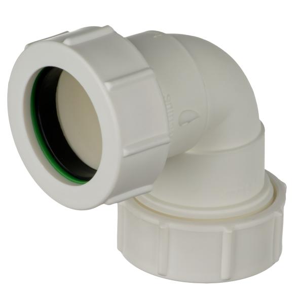 Easi Plumb1 1/2" X 40mm White Waste Compression 90 Deg Elbow