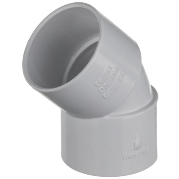 Easi Plumb 50mm White Waste 45 Deg Solvent Bend