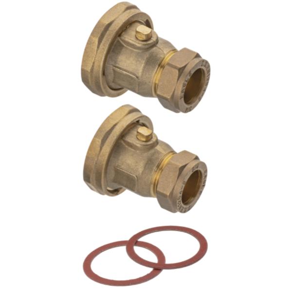 Easi Plumb Pair 3/4" Compression Pump Valves Screwdriver