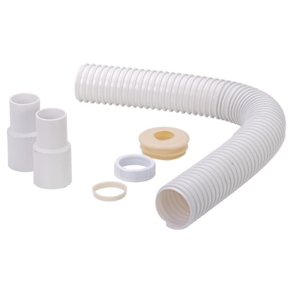 Easi Plumb 4" White Straight Flexible Pan Connector