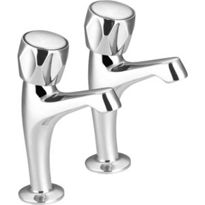 Pair Crown C.P. High Neck Sink Taps 1/2&