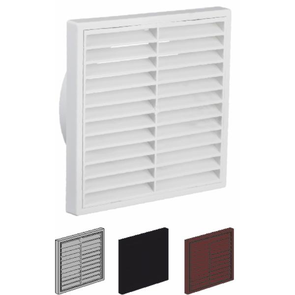 Air Stream Grey Fixed Louvre Outlet (Dual Fitting)