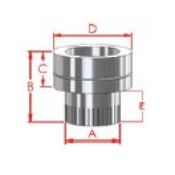 Mi Flues System 2 150MM Twin Wall Insulated Start Off Adaptor