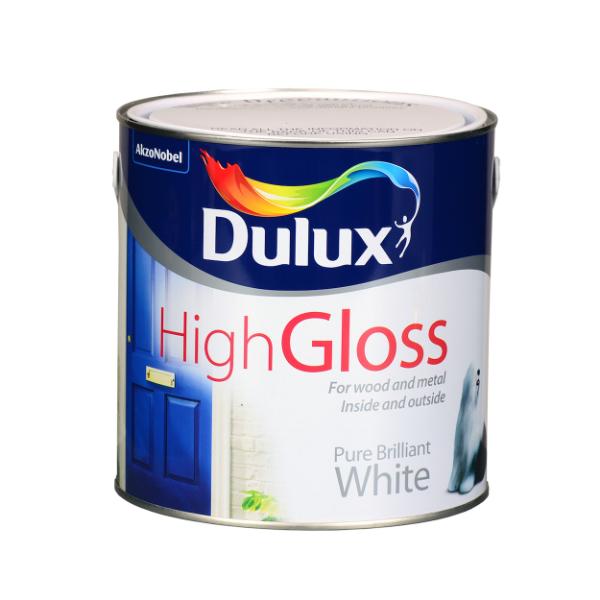 Dulux High Gloss Brilliant White Paint 2.5L