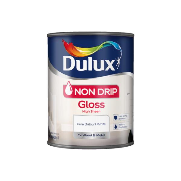 Dulux Non Drip Gloss Brilliant White 750Ml+33%