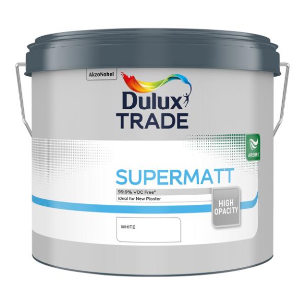 Dulux Trade Supermatt 10Lt Pure Brilliant White Paint