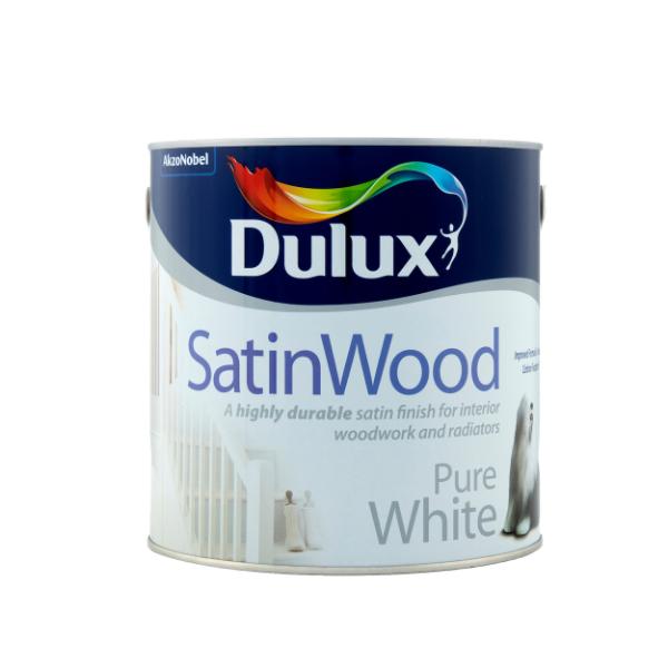 Dulux Satinwood Pure Brilliant White 2.5Ltr Oil Based
