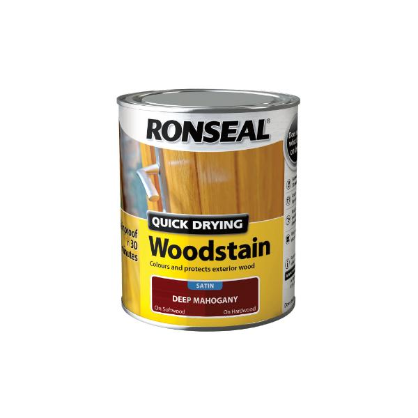 Ronseal Quick Dry Woodstain Satin Dark Mahogony 750ml