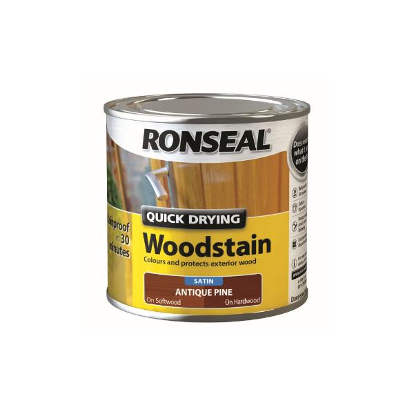 Ronseal Quick Dry Woodstain Satin Antique Pine 250ml