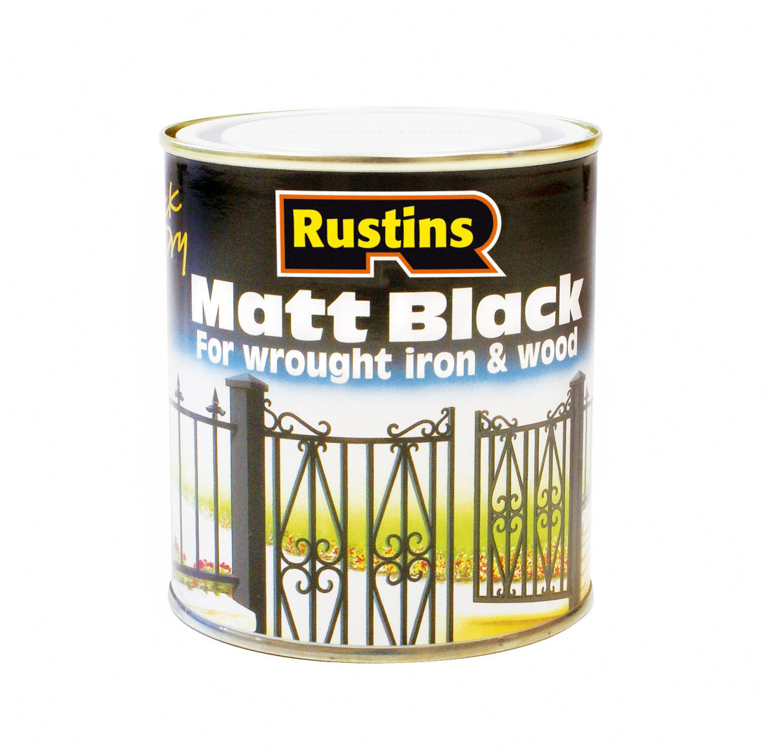 Rustins Matt Paint 500ml Black