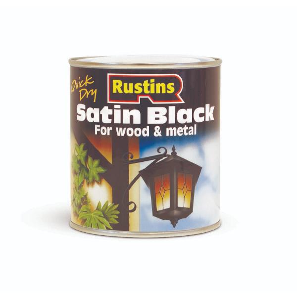 Rustins Satin Paint 500ml Black