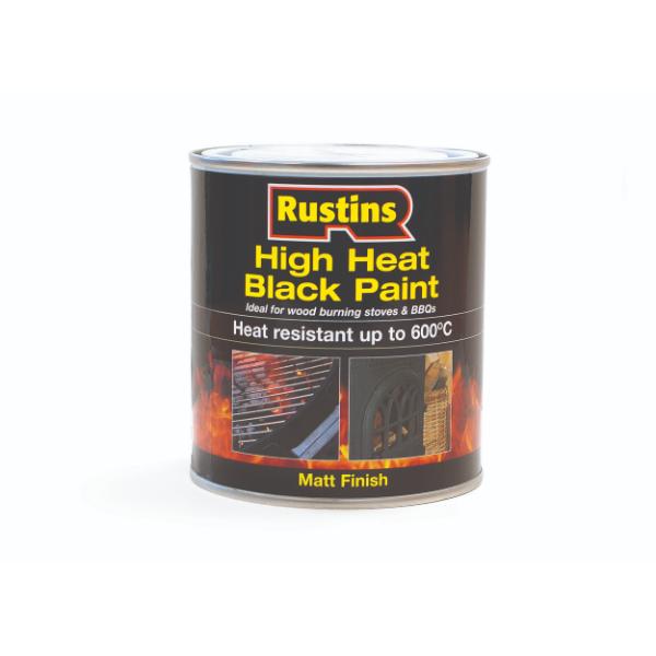 Rustins High Heat Paint 500ml Black