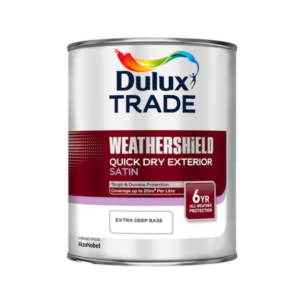 Dulux Trade Weathershield Quick Dry Sat Ext/Deep Base 1L