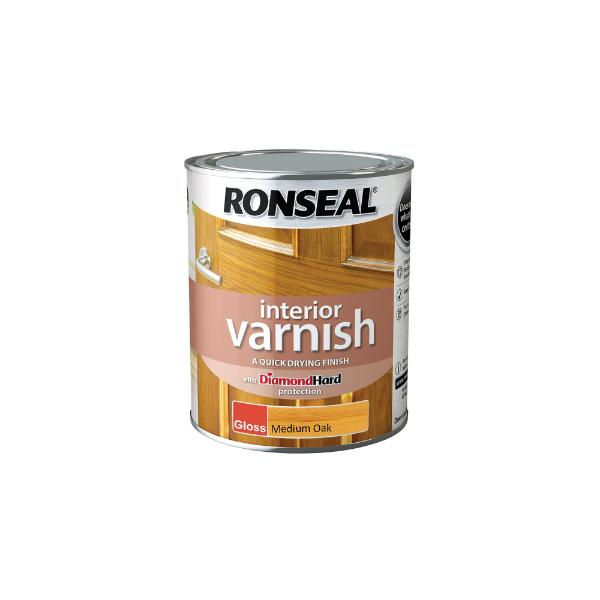 Ronseal Interior Varnish Gloss Medium Oak 750ml