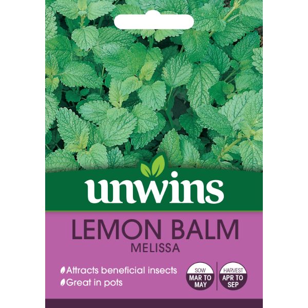 Unwins Seed Packet Herb Lemon Balm Melissa