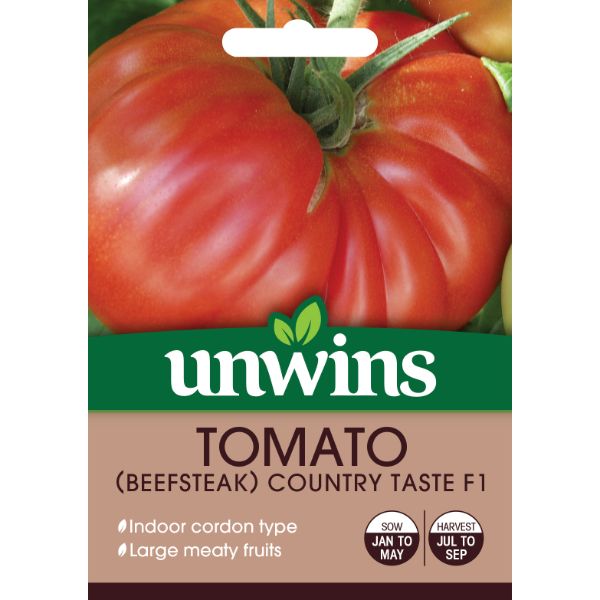 Unwins Seed Packet Tomato (Beefsteak) Country Taste F1