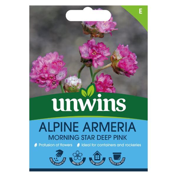Unwins Seed Packet Alpine Armeria Morning Star Deep Pink