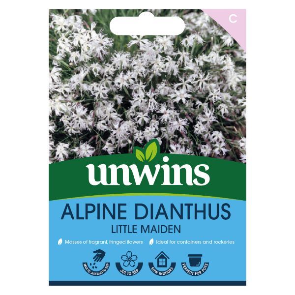 Unwins Seed Packet Alpine Dianthus Little Maiden