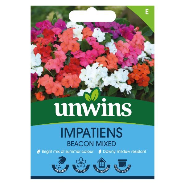 Unwins Seed Packet Impatiens Beacon Mixed