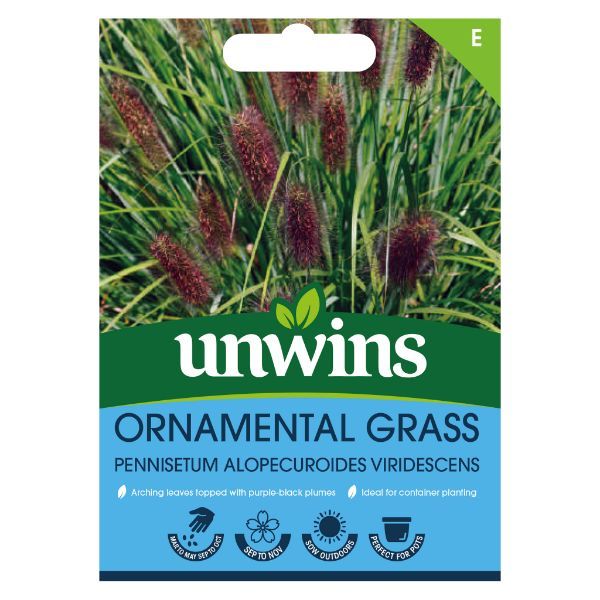 Unwins Seed Packet Ornamental Grass Pennisetum Alopecuroides Viridescens