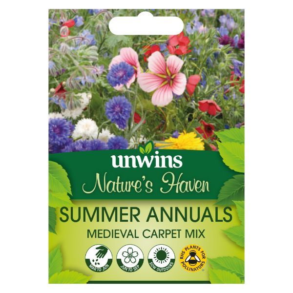 Unwins Seed Packet Natures Haven Summer Annuals Medieval Carpet Mix