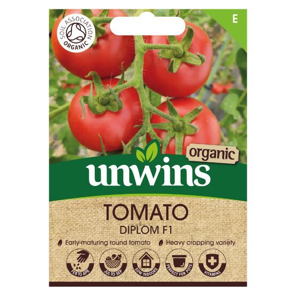 Unwins Seed Packet Tomato (Round) Diplom F1 (Organic)