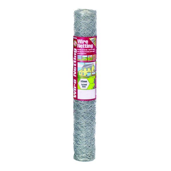 Gardman Galvanised Wire Netting 10X0.6M 50Mm