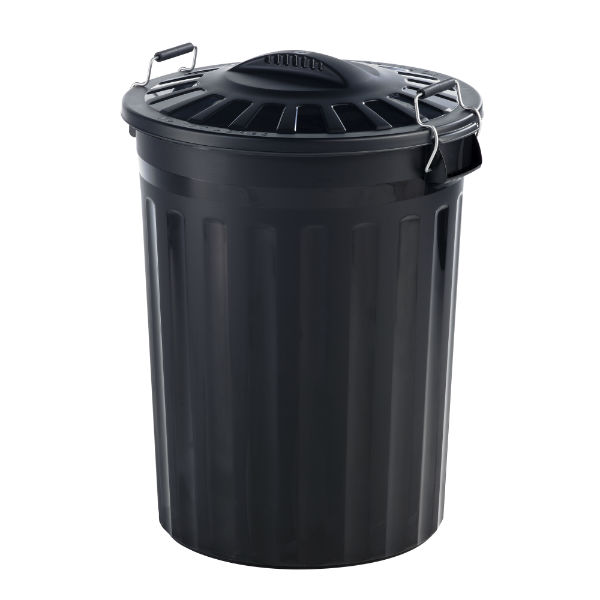 Clip Bin And Lid 80 Litre Black