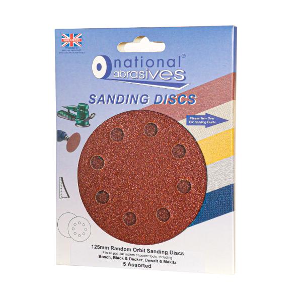 125mm R/Orbit S/Discs 5Pk (Red) Assorted