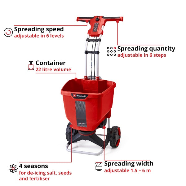 Einhell PXC 18v GE-SR 18/22 Li 22L Multi Purpose Spreader - Body Only