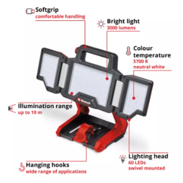 Einhell Professional PXC 18V TP-CL 18/3000 Li Site Light - Body Only